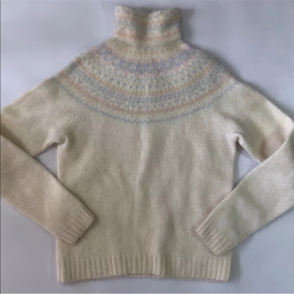 Hand Knit Sweater Angora Wool 
